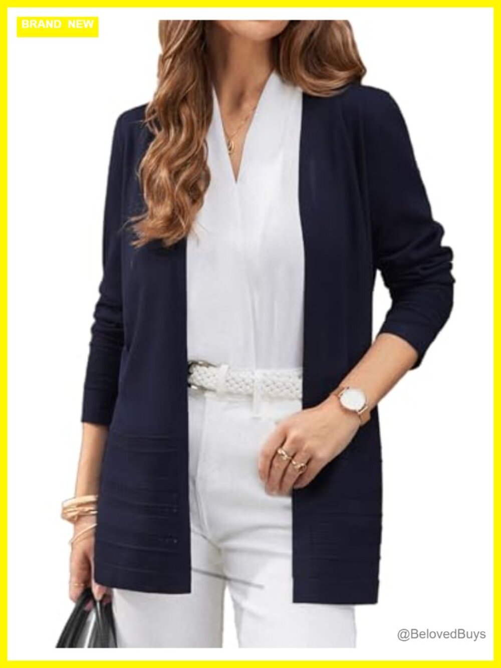 Womens Long Cardigan Sweater Crochet Knit V-Neck Fall Layering